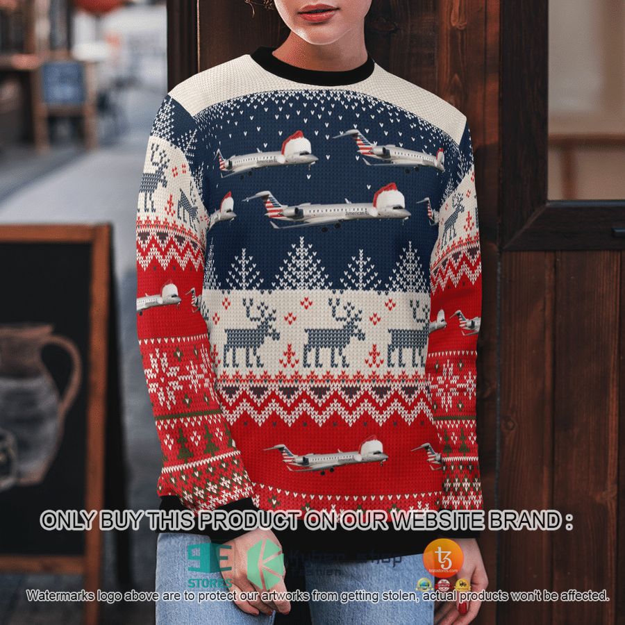 NEW PSA Airlines Bombardier CRJ700 Christmas Sweatshirt, Sweater 9 psa airlines bombardier crj700 christmas sweater sweatshirt 9 33354