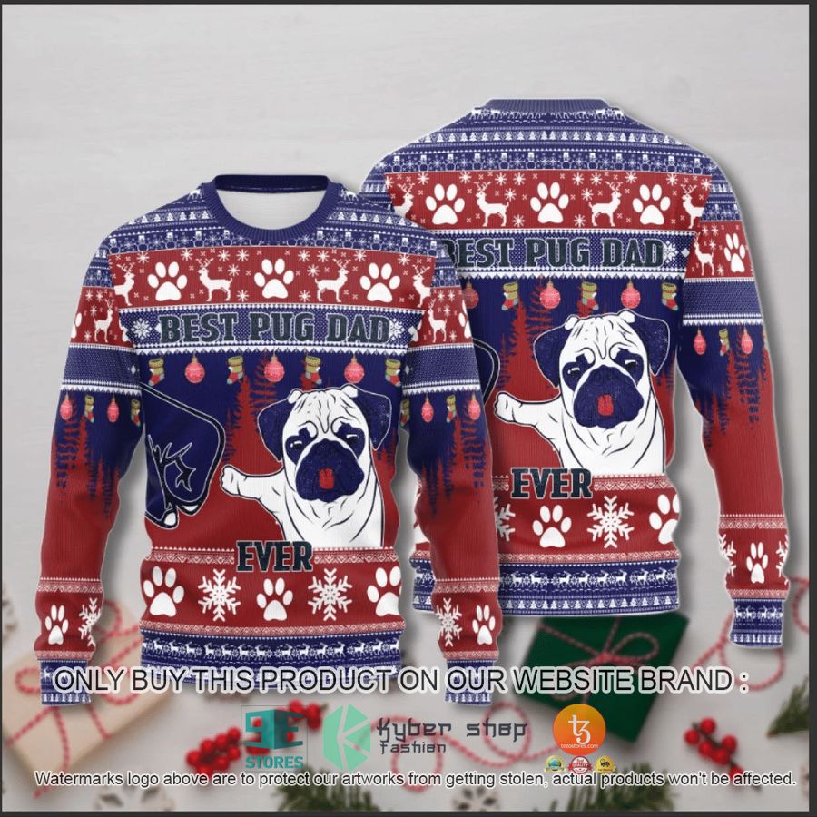 pug best pud dad ever christmas ugly sweater 1 53091