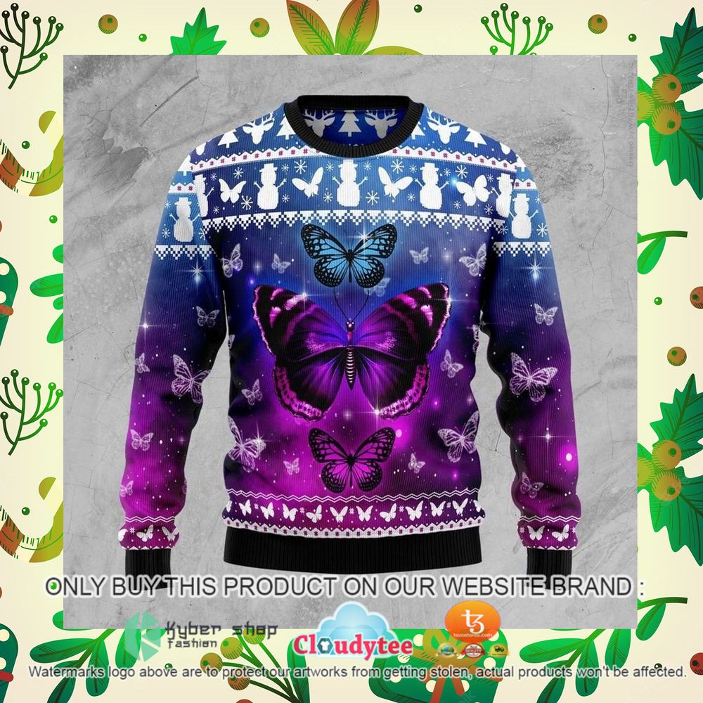 purple butterfly christmas sweater 1 4382