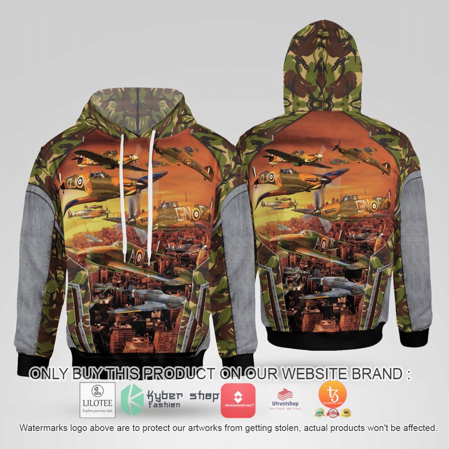 raf supermarine spitfire and hawker hurricane 3d hoodie 1 25049
