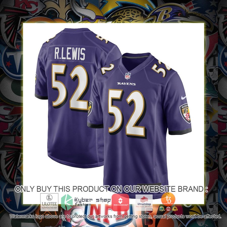 HOT Ray Lewis Baltimore Ravens Nike Retired Purple Football Jersey Shirt 1 ray lewis baltimore ravens nike retired purple football jersey 1 54764