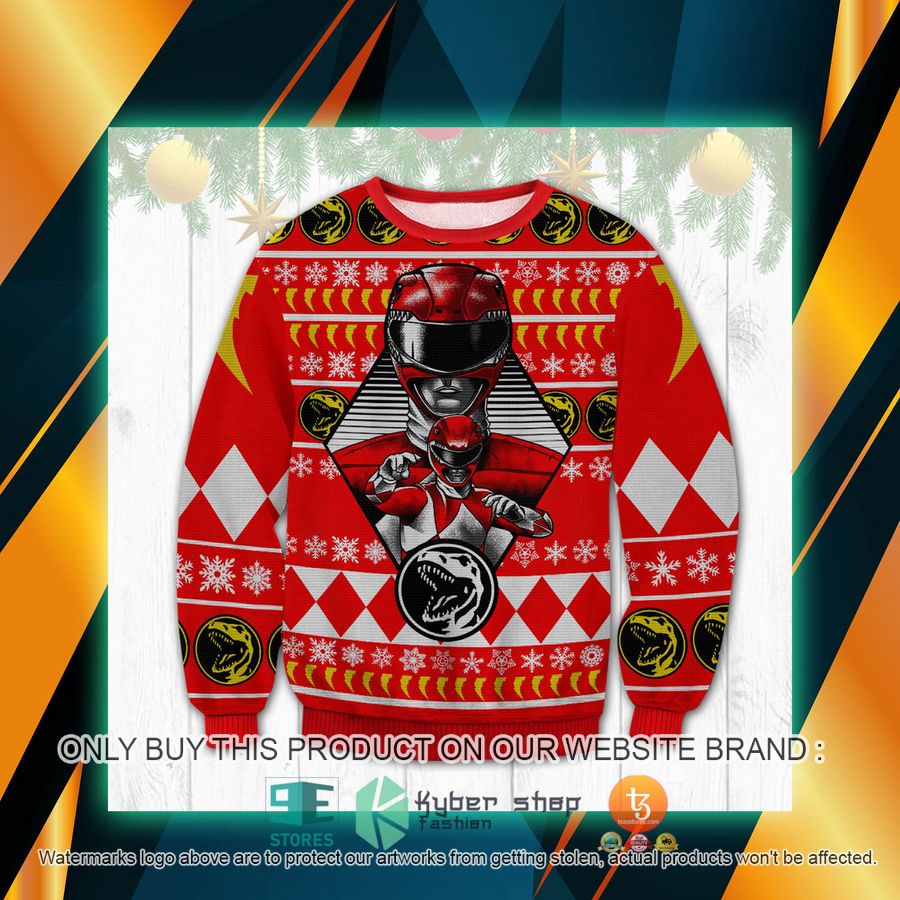 red power rangers ugly sweater 1 45804