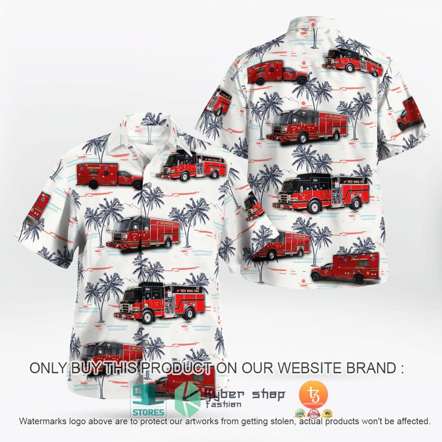 NEW Red Wing Fire Department Hawaii Shirt 2 red wing fire department hawaiian shirt 2 7085