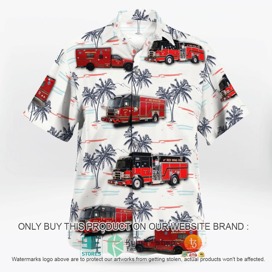 NEW Red Wing Fire Department Hawaii Shirt 4 red wing fire department hawaiian shirt 4 73034