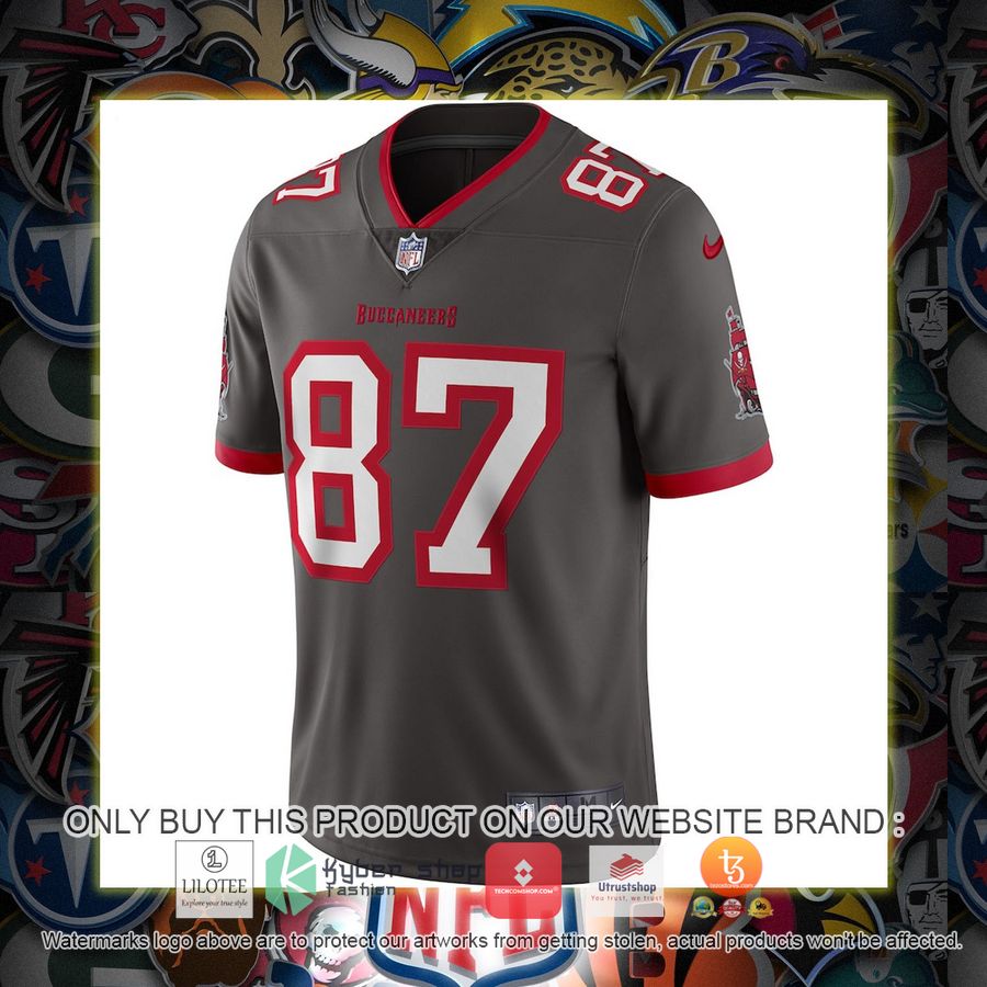 HOT Rob Gronkowski Tampa Bay Buccaneers Nike Alternate Vapor Pewter Football Jersey Shirt 2 rob gronkowski tampa bay buccaneers nike alternate vapor pewter football jersey 1 32294