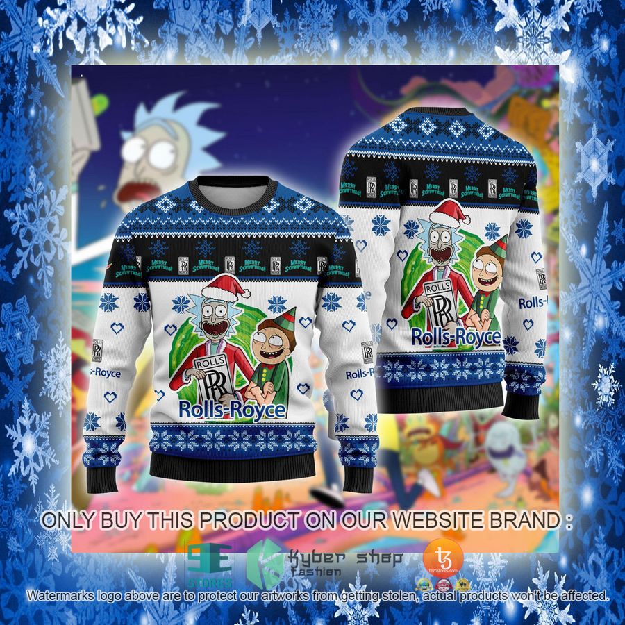 NEW Rolls-Royce Automobiles Car Rick and Morty Sweatshirt 3 rolls royce automobiles car rick and morty ugly christmas sweater 3 48752