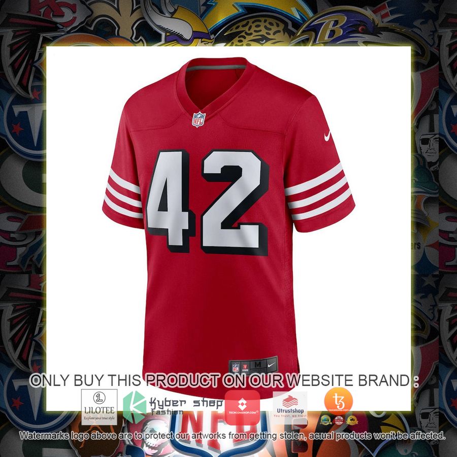 HOT Ronnie Lott San Francisco 49ers Nike Retired Alternate Scarlet Football Jersey Shirt 2 ronnie lott san francisco 49ers nike retired alternate scarlet football jersey 2 19816