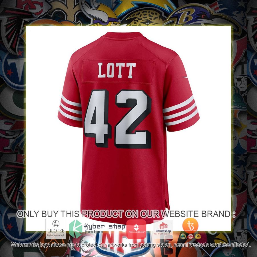 HOT Ronnie Lott San Francisco 49ers Nike Retired Alternate Scarlet Football Jersey Shirt 3 ronnie lott san francisco 49ers nike retired alternate scarlet football jersey 3 20405