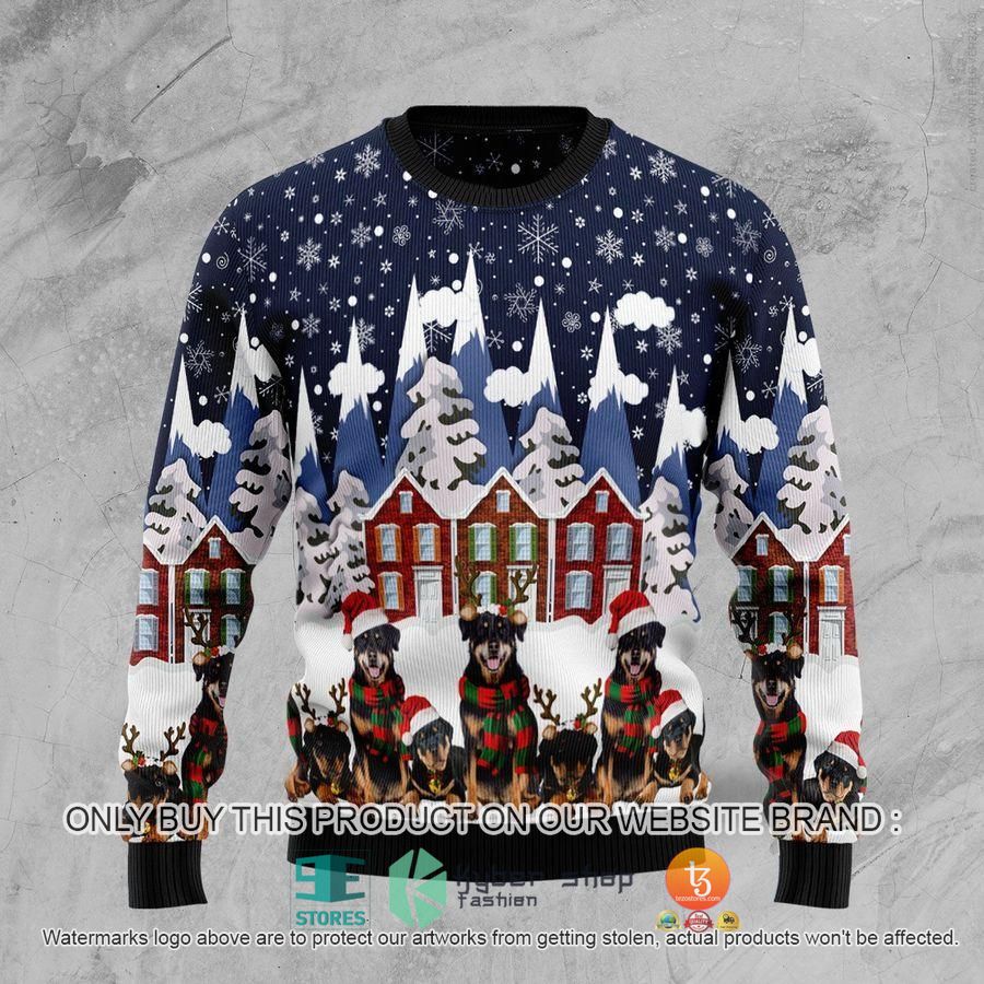 rottweiler family ugly christmas sweater 1 1597