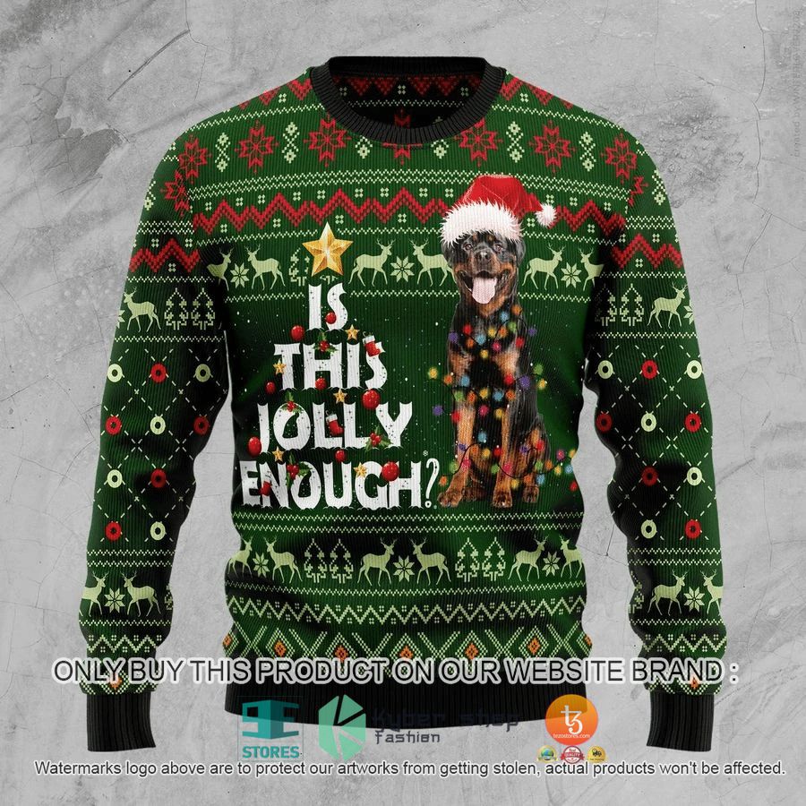 rottweiler jolly ugly christmas sweater 1 23032