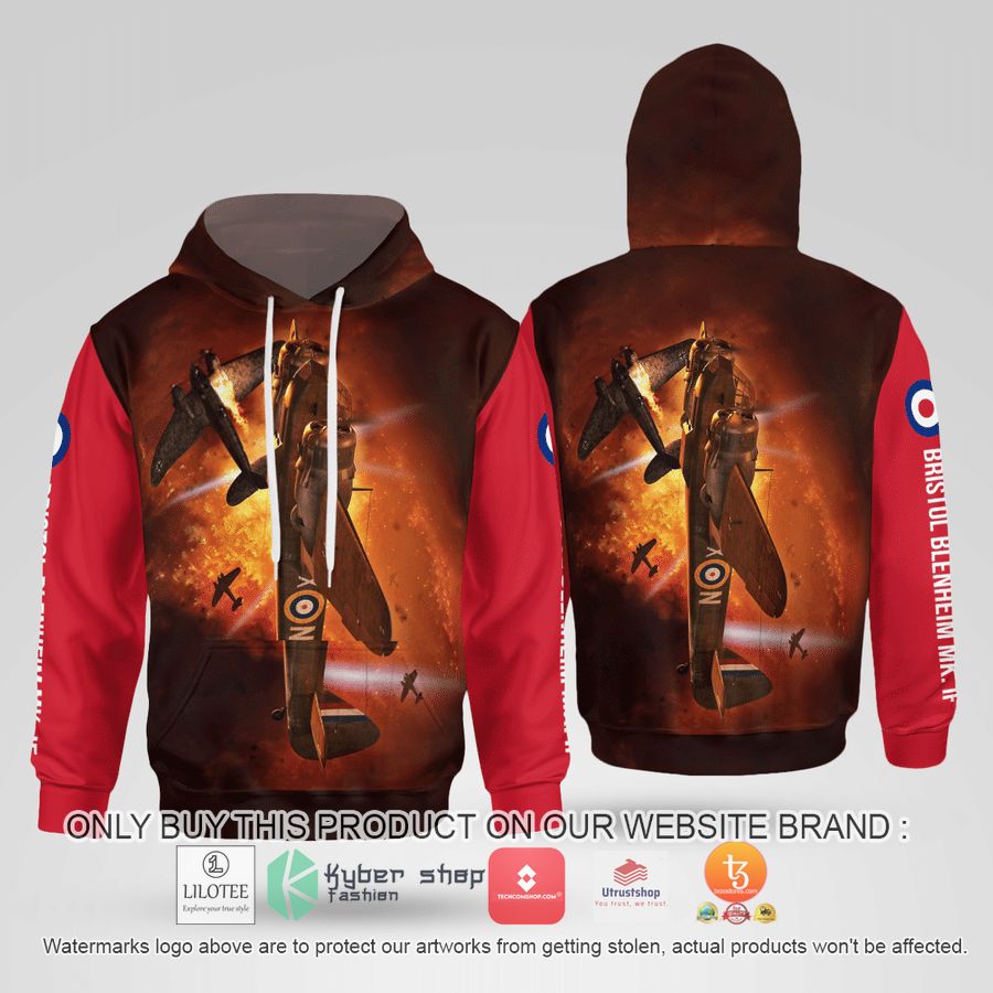 HOT Royal Air Force Bristol Blenheim Mk. IF Hoodie 2 royal air force bristol blenheim mk if hoodie 3d 2 76605
