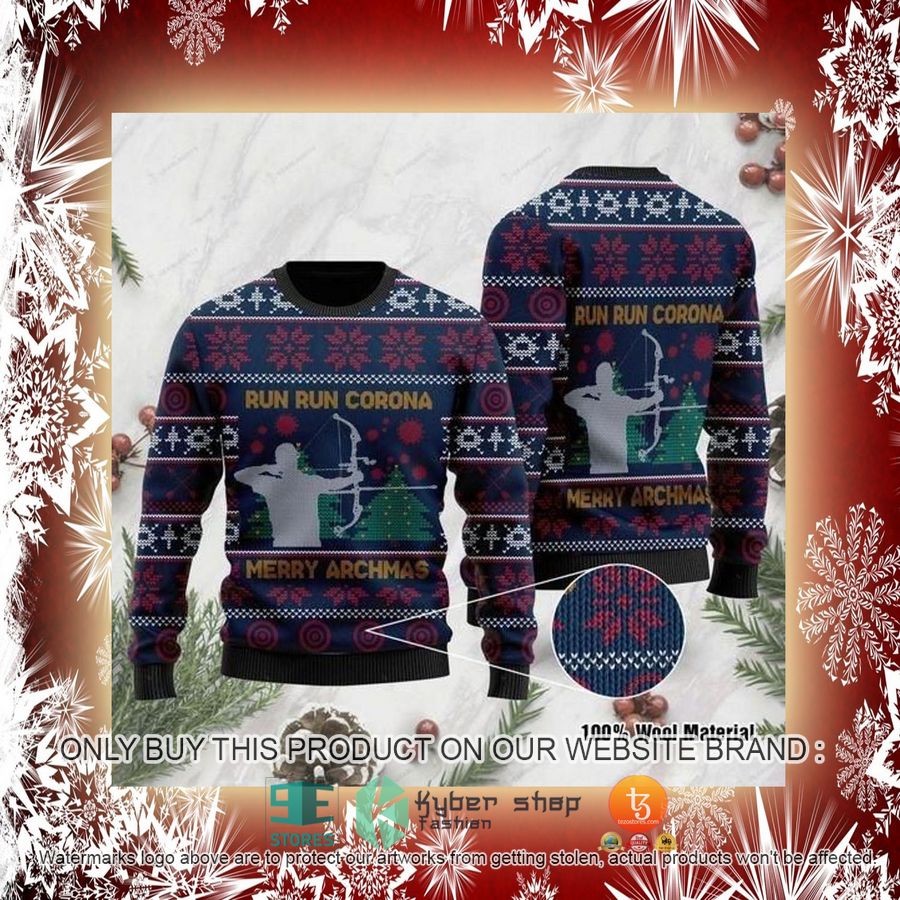 NEW Run Run Corona Merry Archmas Christmas Sweatshirt, Sweater 2 run run corona merry archmas christmas ugly sweater 2 7288