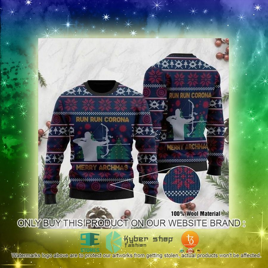 NEW Run Run Corona Merry Archmas Christmas Sweatshirt, Sweater 3 run run corona merry archmas christmas ugly sweater 3 6274
