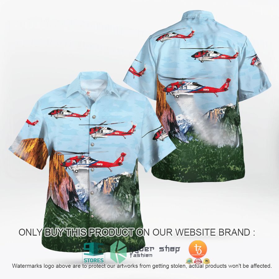 san diego fire rescue department s 70i firehawk helicopter hawaiian shirt 1 99933
