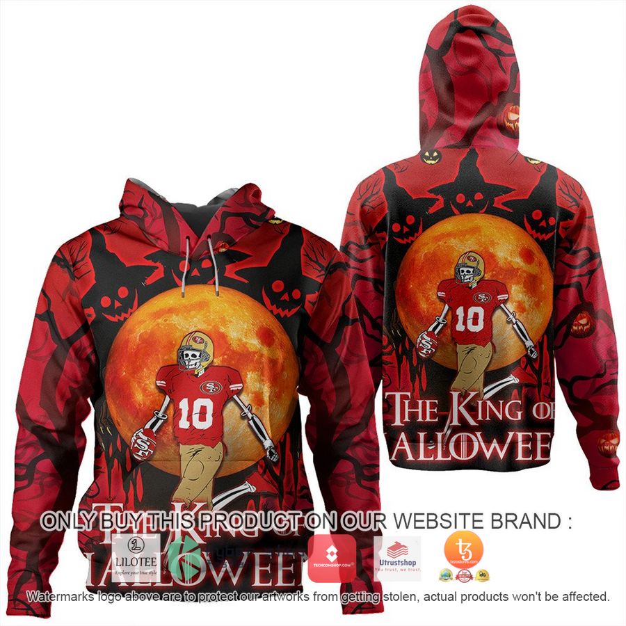 san francisco 49ers skull the king of halloween 3d shirt hoodie 1 76595