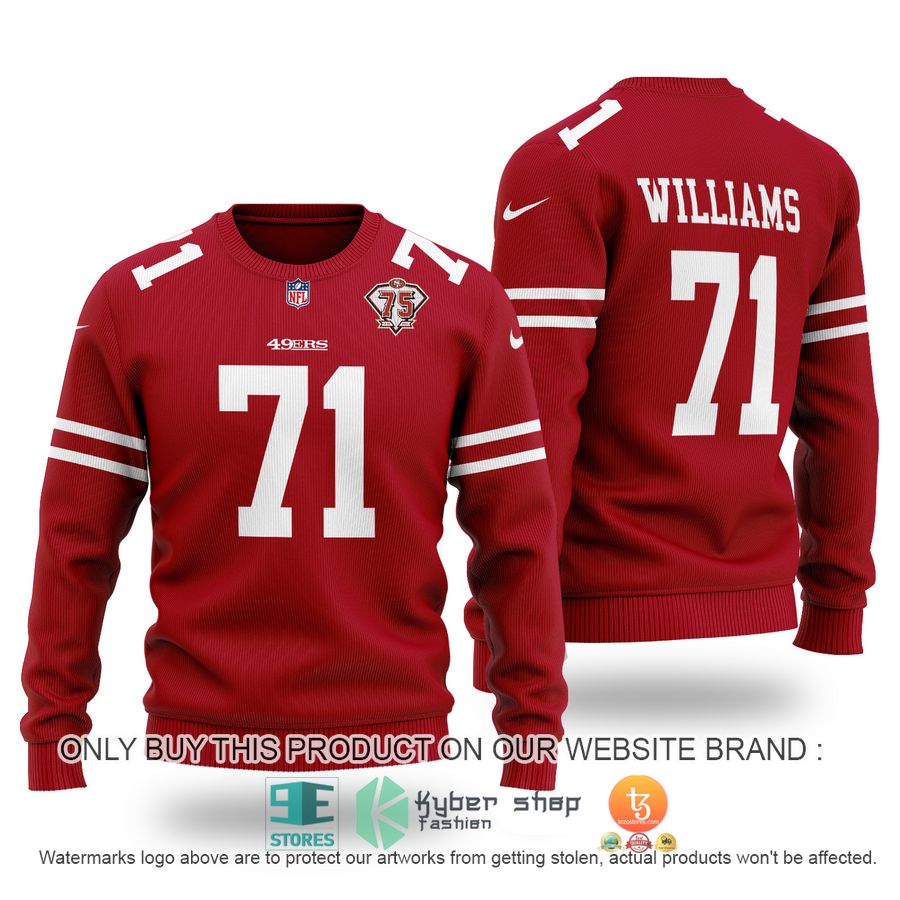 san francisco 49ers trent williams red sweater 1 98818