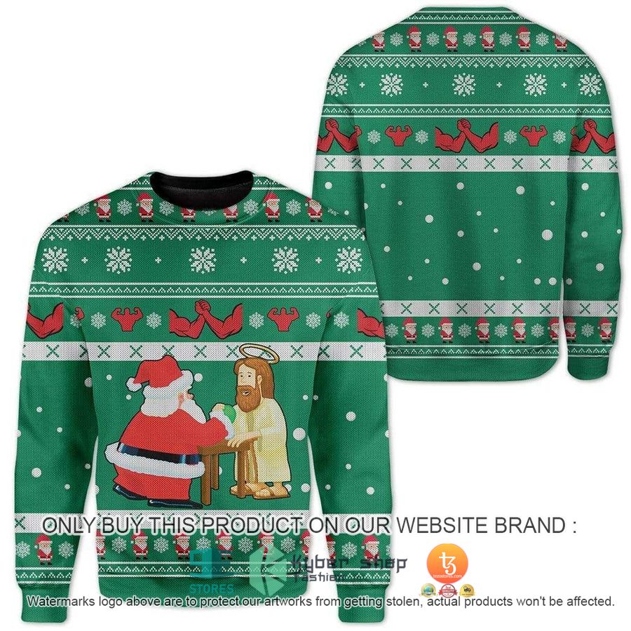 santa and jesus christmas ugly sweater 1 91349