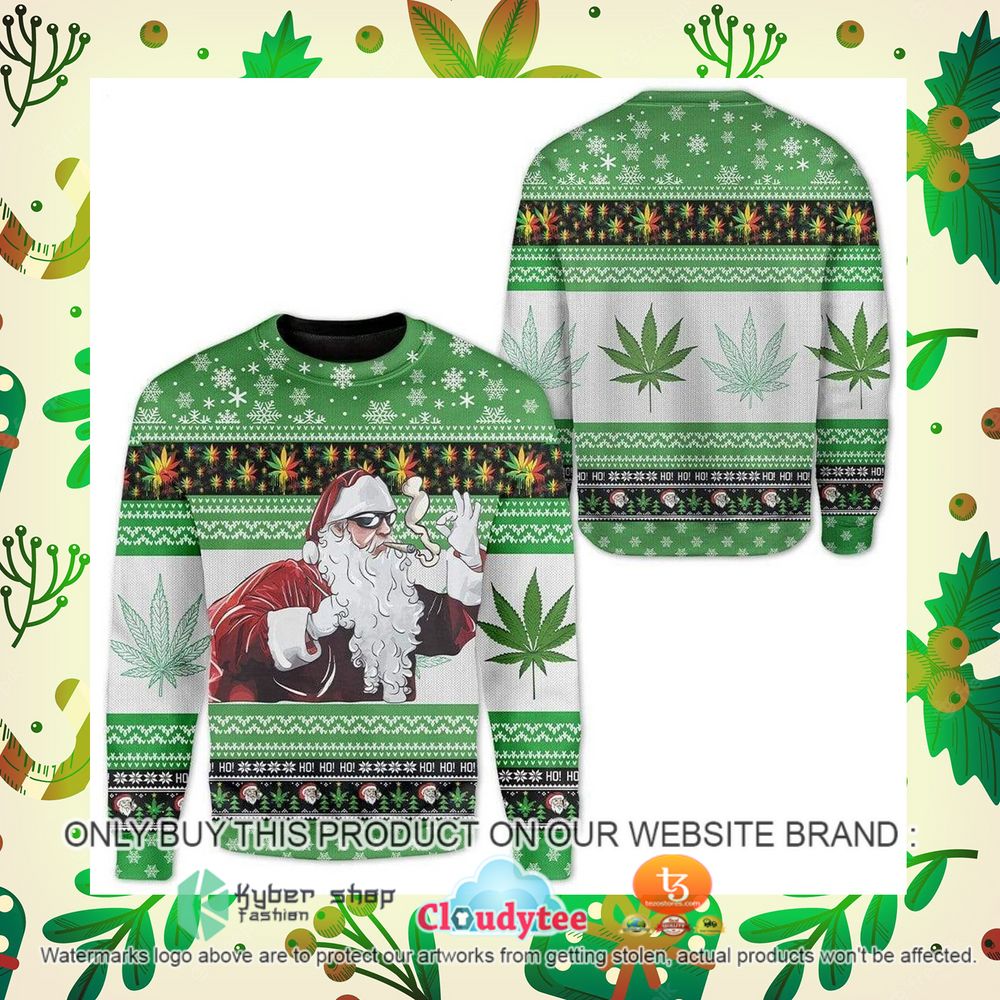santa cannabis christmas sweater 1 95499