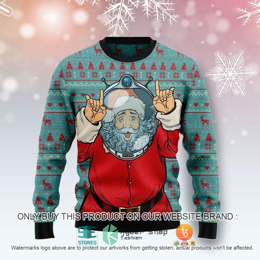 NEW Santa Claus Astronaut Christmas Sweatshirt, Sweater 1 santa claus astronaut christmas ugly sweater 1 40478