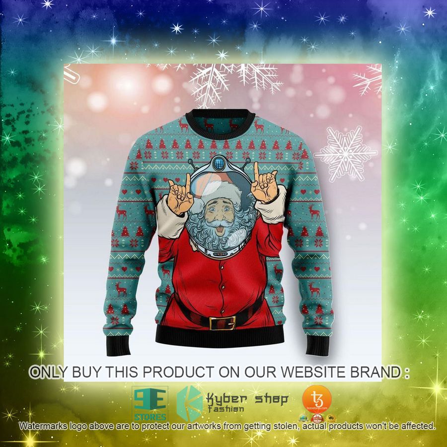 NEW Santa Claus Astronaut Christmas Sweatshirt, Sweater 3 santa claus astronaut christmas ugly sweater 3 32834