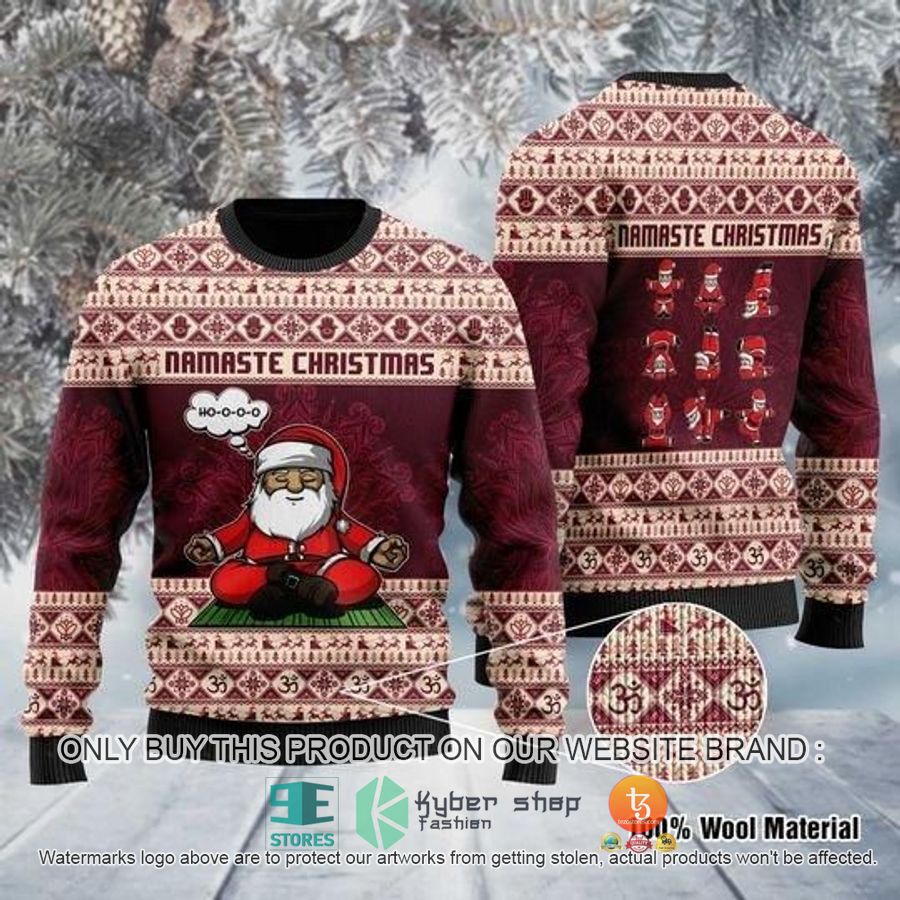 NEW Santa Claus Namaste Christmas Sweatshirt, Sweater 1 santa claus namaste christmas ugly sweater 1 29081