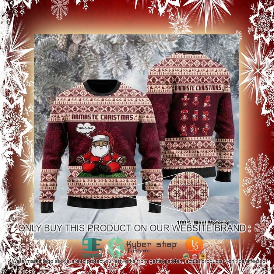 NEW Santa Claus Namaste Christmas Sweatshirt, Sweater 2 santa claus namaste christmas ugly sweater 2 47441