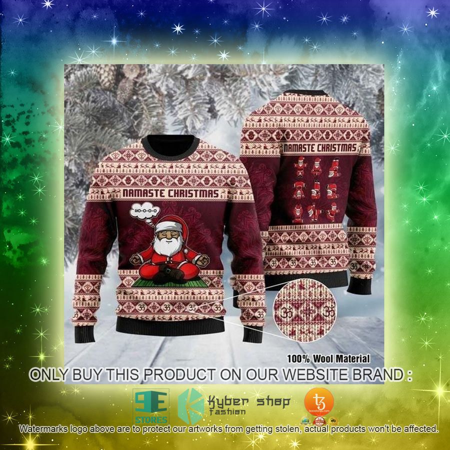 NEW Santa Claus Namaste Christmas Sweatshirt, Sweater 3 santa claus namaste christmas ugly sweater 3 8185