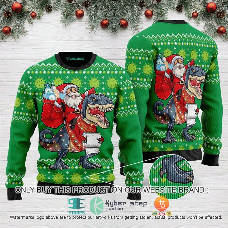 santa tree rex christmas ugly sweater 1 28111