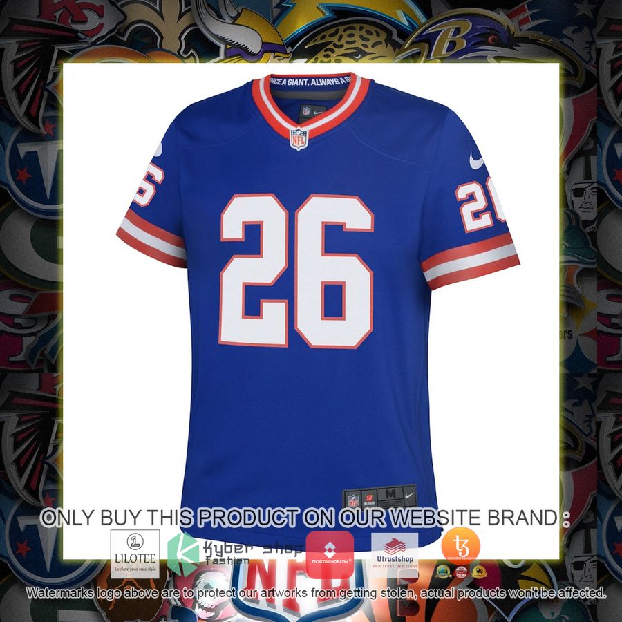 HOT Saquon Barkley New York Giants Nike Youth Classic Royal Football Jersey Shirt 2 saquon barkley new york giants nike youth classic royal football jersey 2 14863