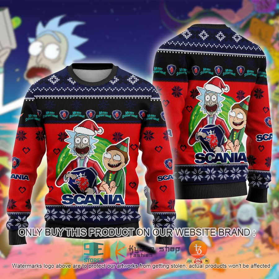 NEW Scania Car Rick and Morty Sweatshirt 9 scania car rick and morty ugly christmas sweater 1 24231