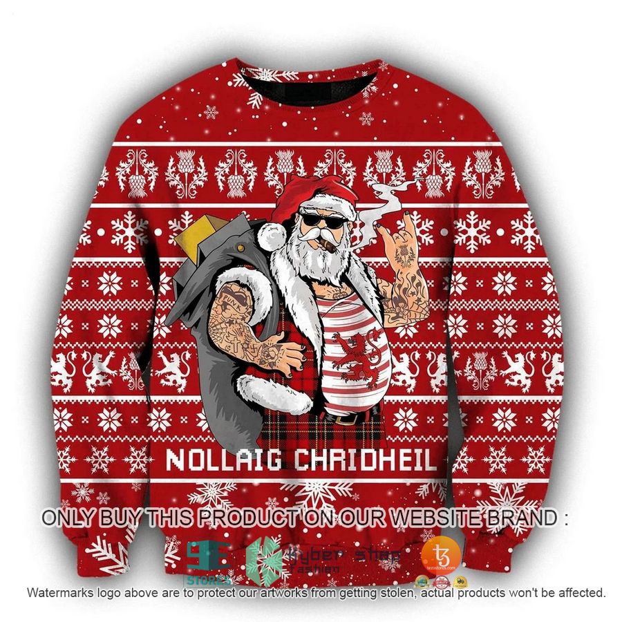 HOT Scottish Gangster Santa Red Ugly Christmas Sweater 2 scottish gangster santa red ugly christmas sweater 2 85477