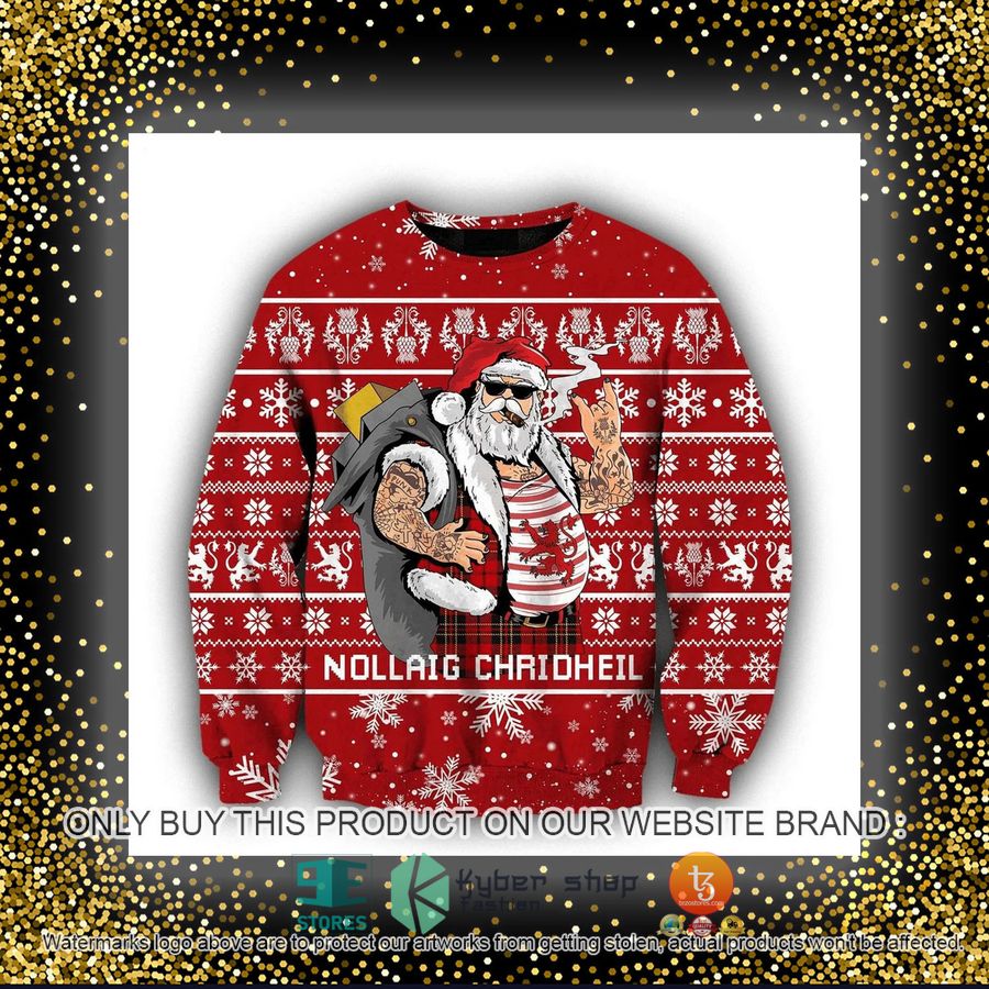 HOT Scottish Gangster Santa Red Ugly Christmas Sweater 4 scottish gangster santa red ugly christmas sweater 4 31086