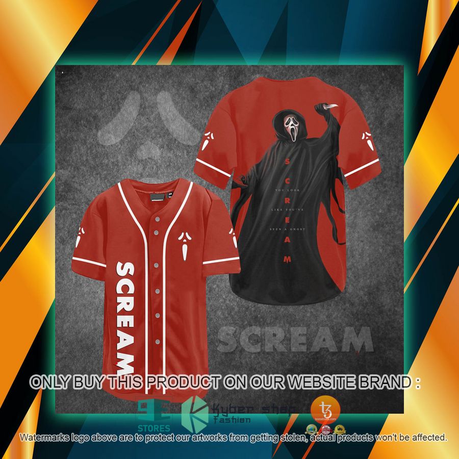 scream horror ghostface red baseball jersey 1 91438