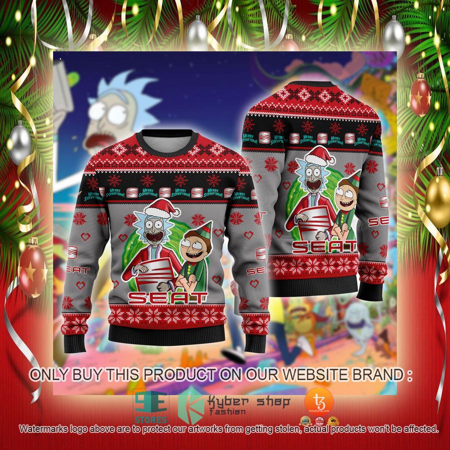 NEW Seat Car Rick and Morty Sweatshirt 2 seat car rick and morty ugly christmas sweater 2 52356