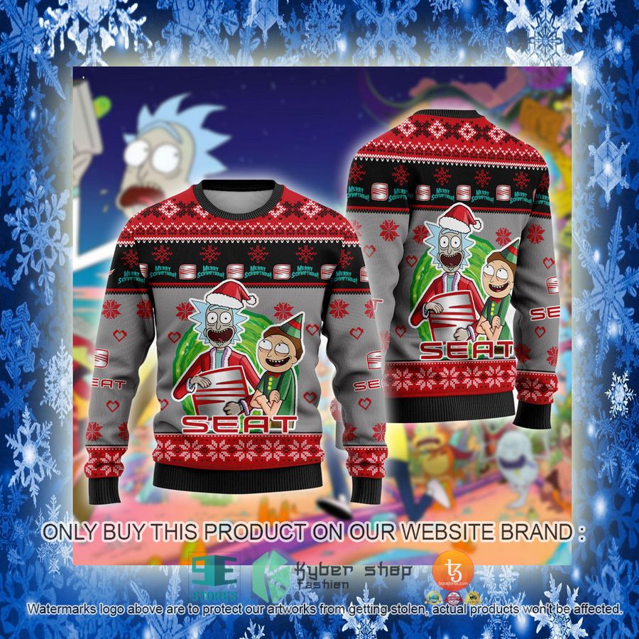 NEW Seat Car Rick and Morty Sweatshirt 3 seat car rick and morty ugly christmas sweater 3 6540