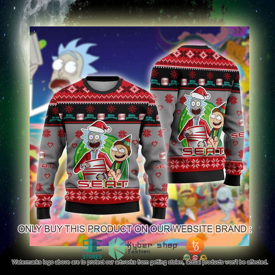 NEW Seat Car Rick and Morty Sweatshirt 4 seat car rick and morty ugly christmas sweater 4 91273