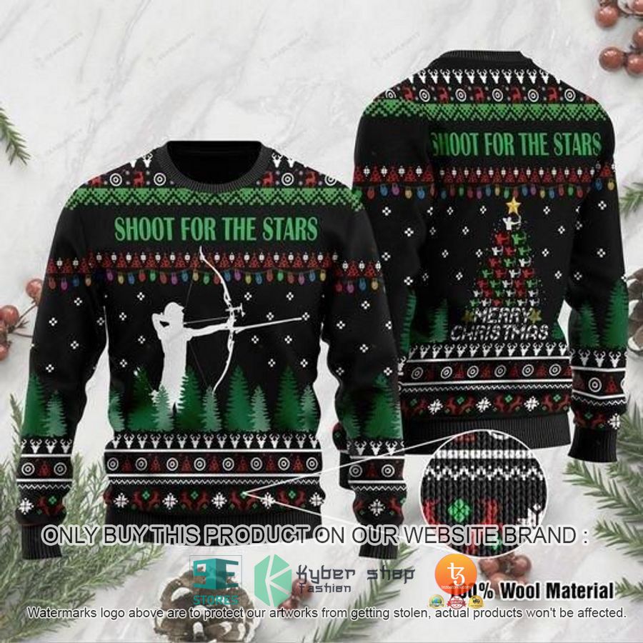 shoot for the stars huting christmas ugly sweater 1 11379