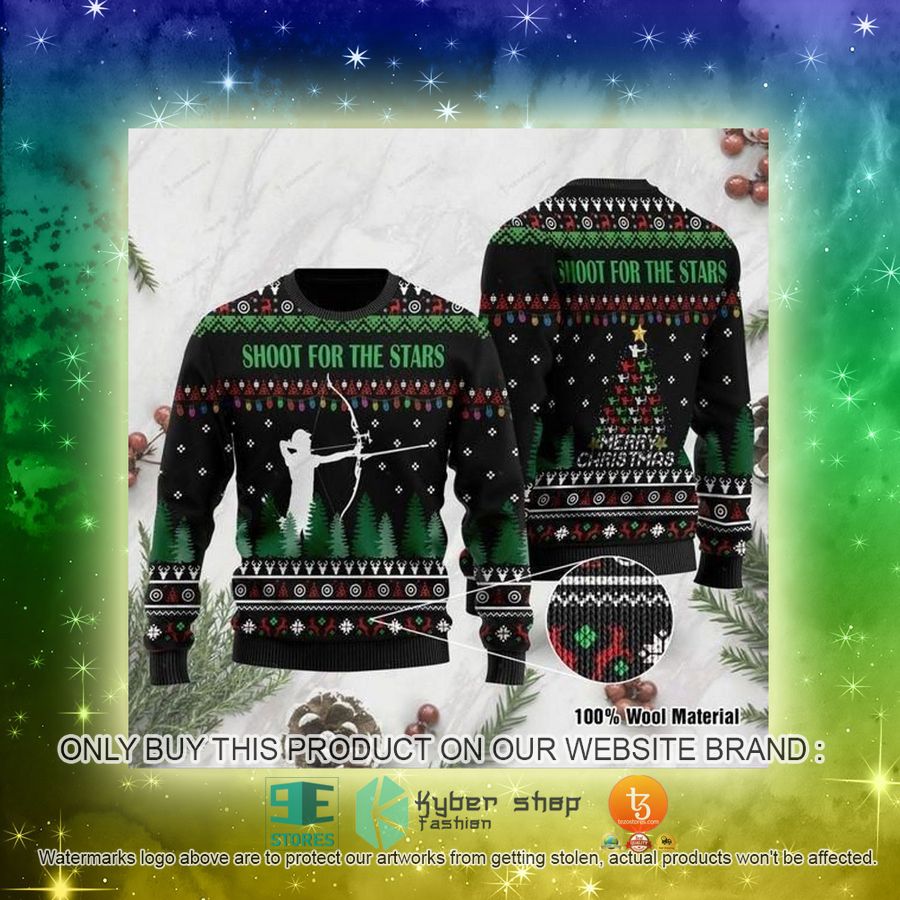 NEW Shoot For The Stars Huting Christmas Sweatshirt, Sweater 3 shoot for the stars huting christmas ugly sweater 3 52138