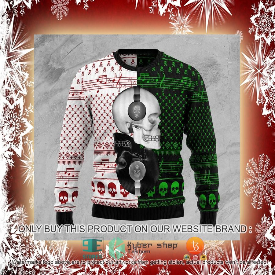 NEW Skull DJ Music Sweatshirt, Sweater 2 skull dj music ugly sweater 2 57705