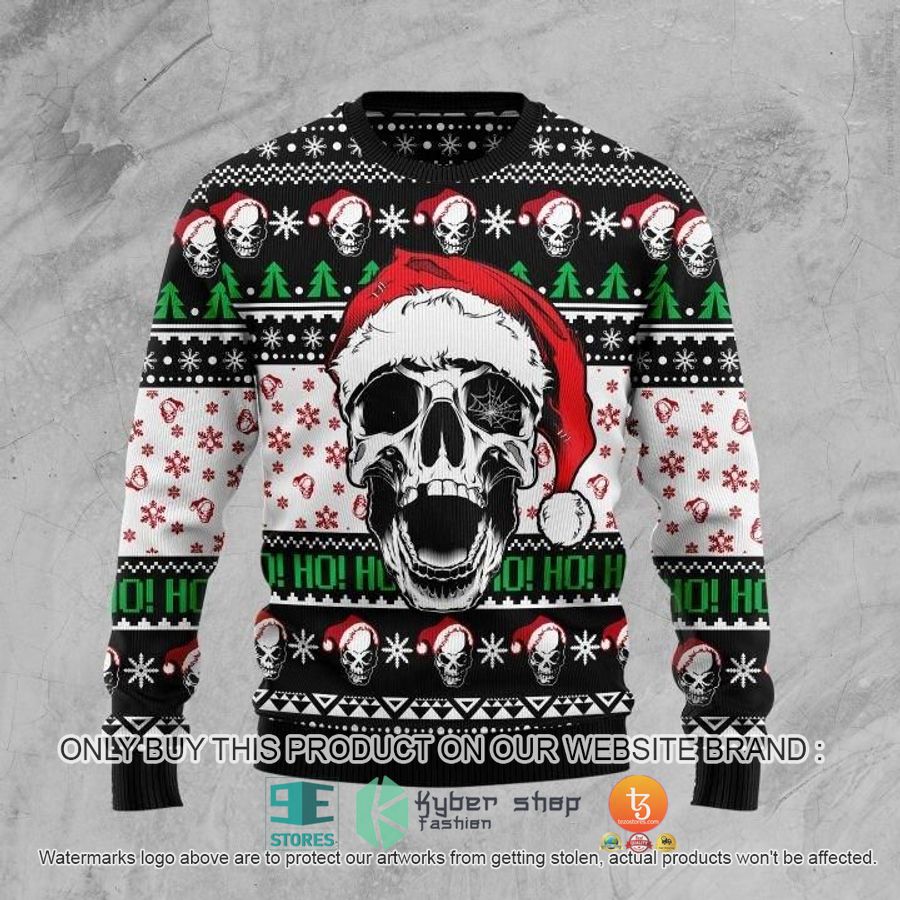 skull ho ho ho christmas ugly sweater 1 45118