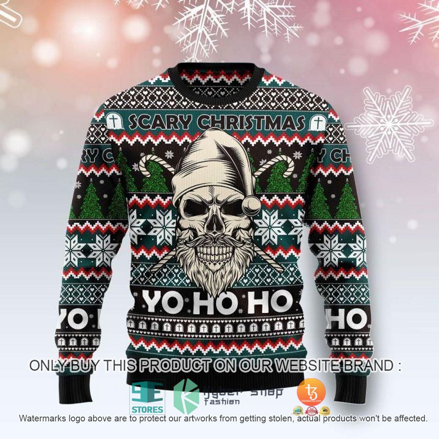 skull scary christmas ugly sweater 1 44784