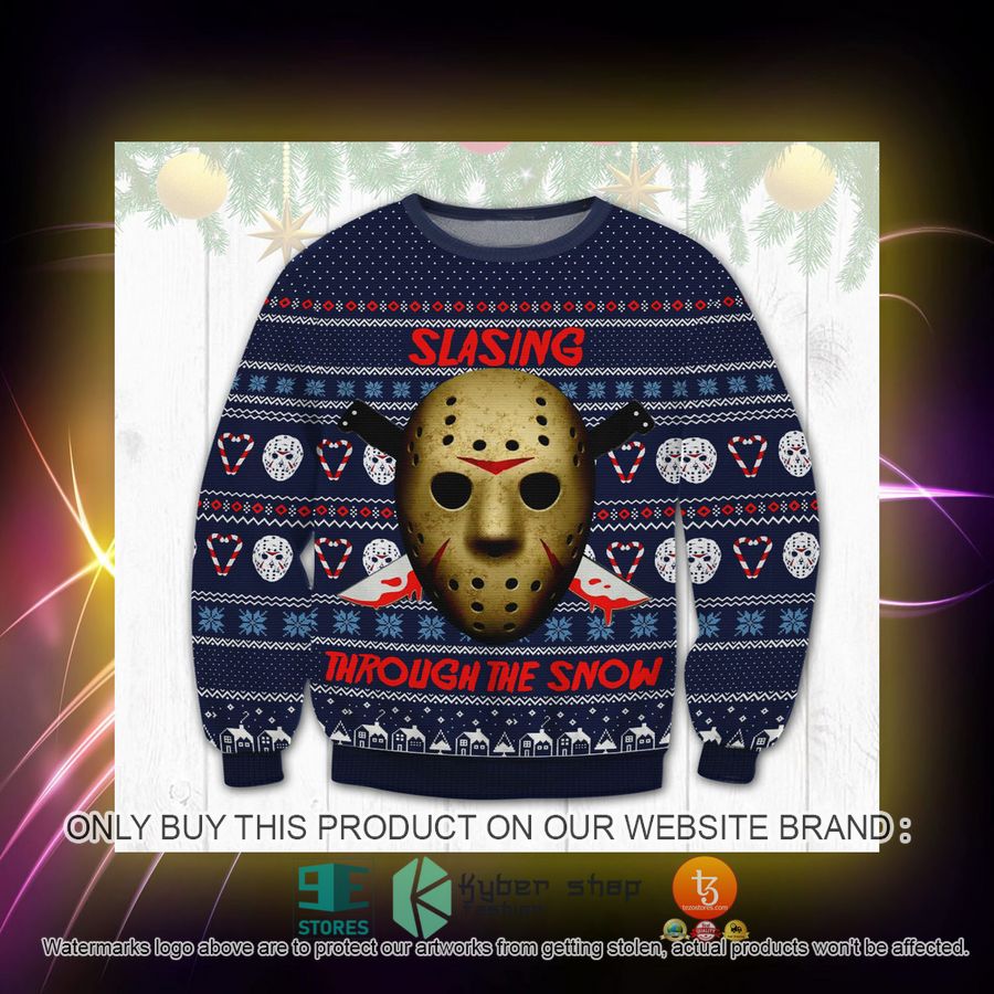 HOT Slasing Through The Snow Sweater 2 slasing through the snow ugly sweater 2 9167