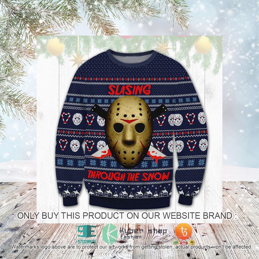 HOT Slasing Through The Snow Sweater 3 slasing through the snow ugly sweater 3 13119