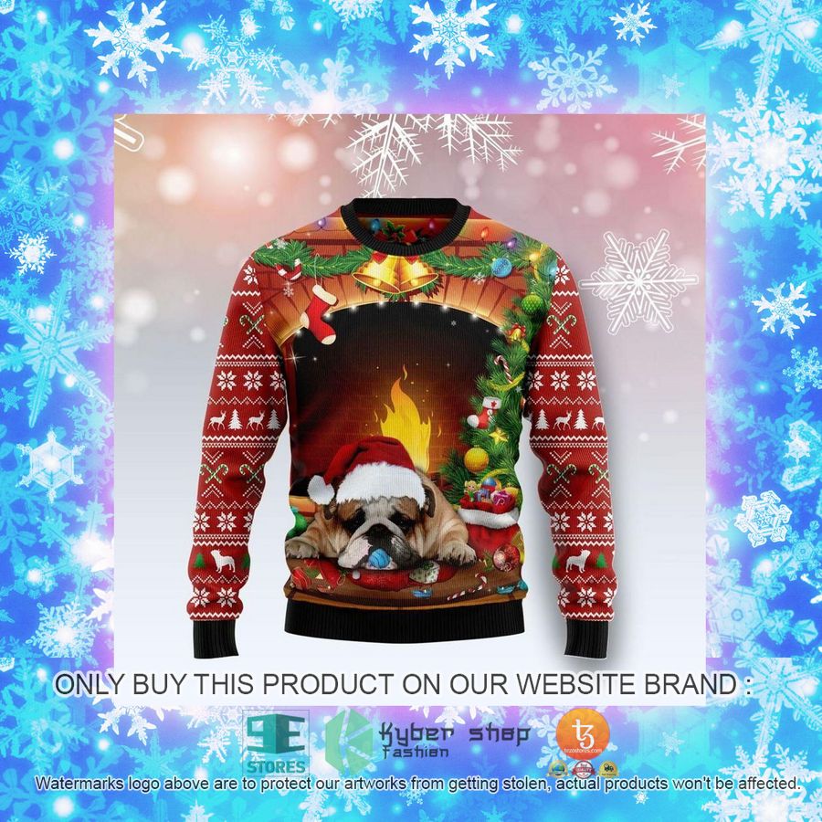 NEW Sleeping Bulldog Christmas Sweatshirt, Sweater 4 sleeping bulldog christmas ugly sweater 4 46335
