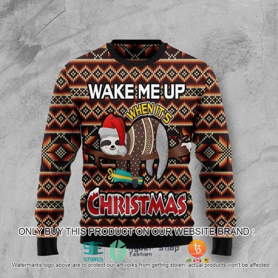 HOT Sloth Wake Me Up Ugly Christmas Sweater 1 sloth wake me up ugly christmas sweater 1 89203