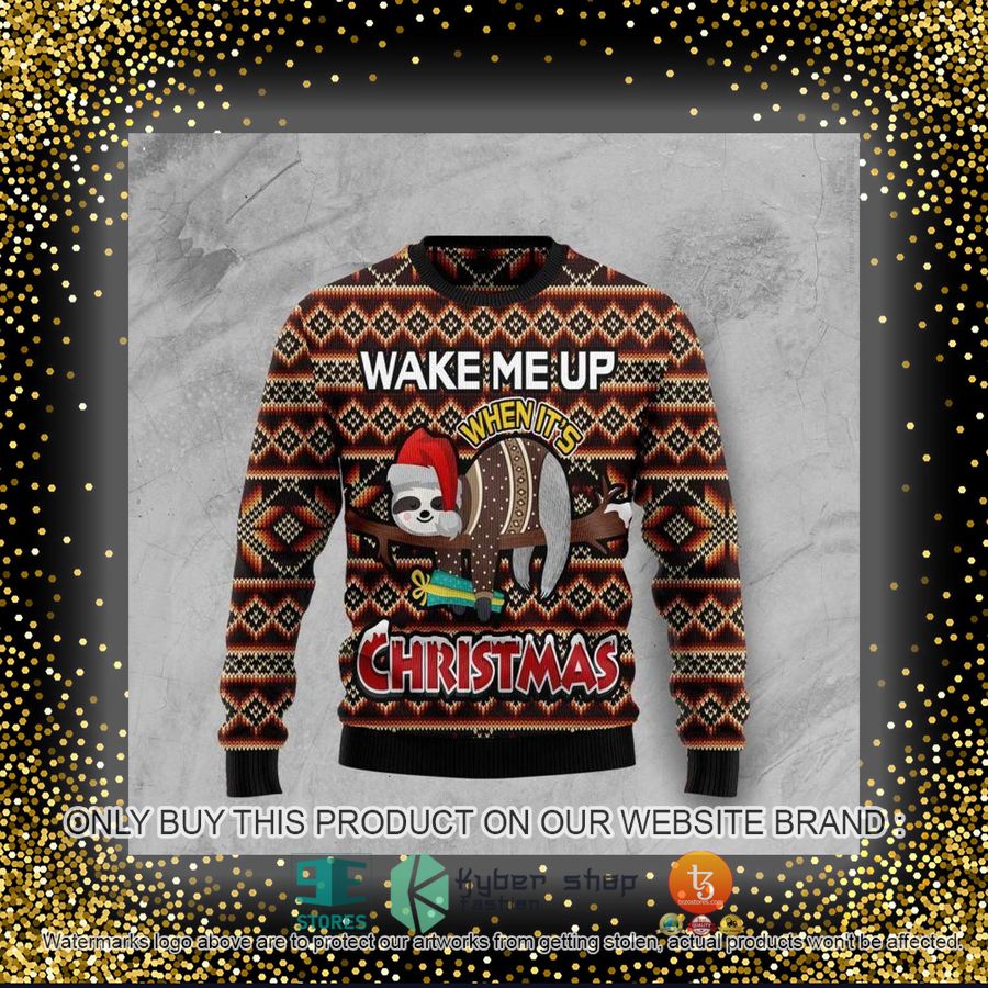 HOT Sloth Wake Me Up Ugly Christmas Sweater 4 sloth wake me up ugly christmas sweater 4 59340
