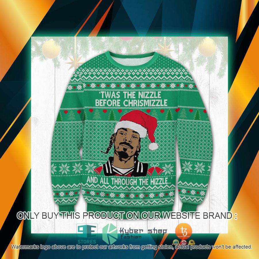snoop dogg twas the nizzle before christmizzle and all through the hizzle ugly sweater 1 1961