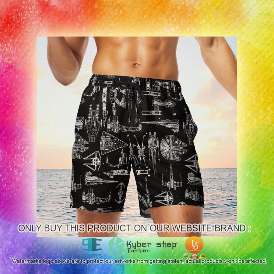 NEW Space Ship Pattern Black Hawaii Shirt, Shorts 17 space ship pattern black hawaiian shirt shorts 17 32866