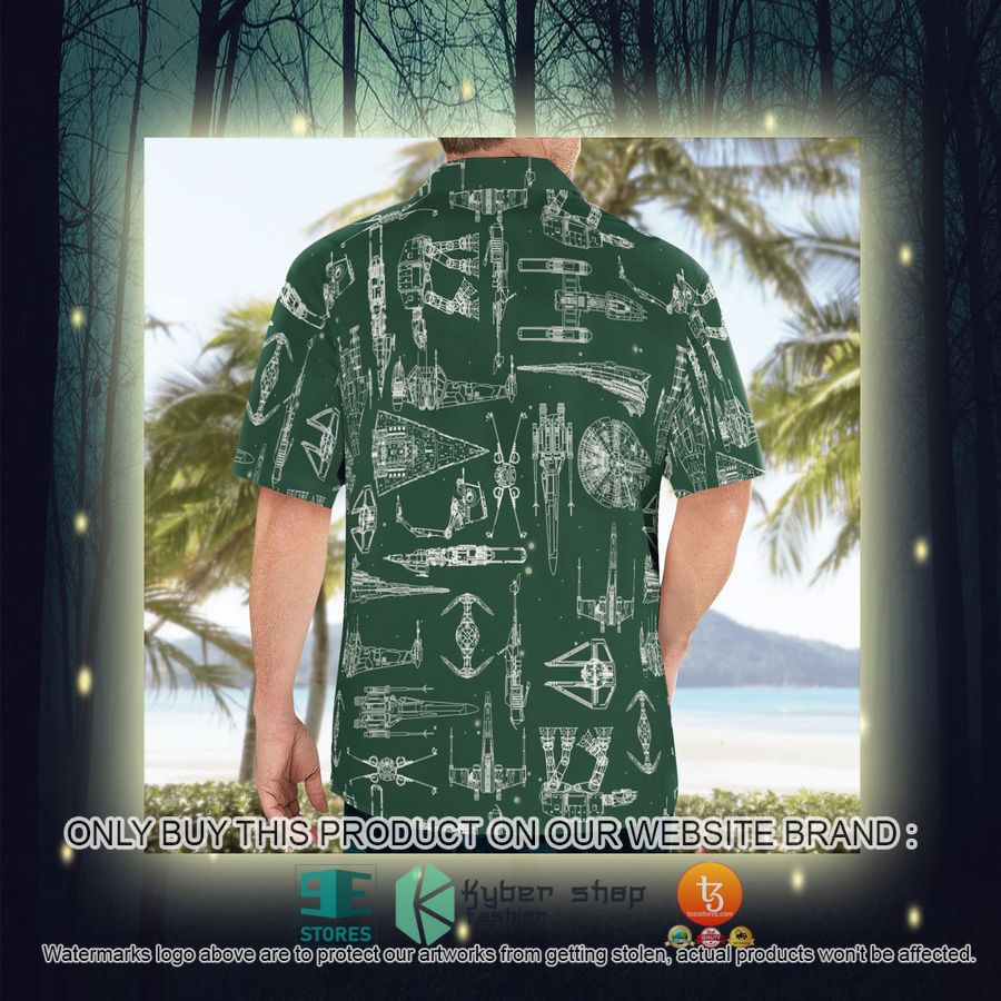 NEW Space Ship Pattern Green Hawaii Shirt, Shorts 7 space ship pattern green hawaiian shirt shorts 7 77436