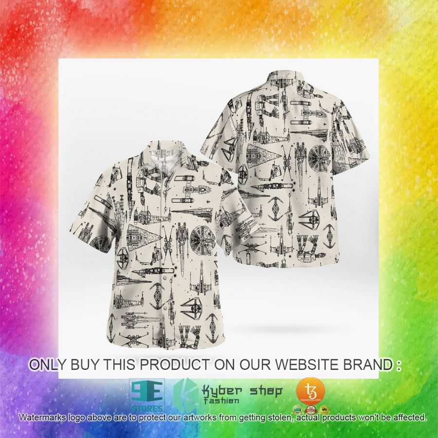 NEW Space Ship Pattern White Hawaii Shirt, Shorts 14 space ship pattern white hawaiian shirt shorts 14 90036